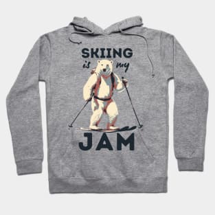 Skiing Is My Jam Polar Bear Skiing Hoodie